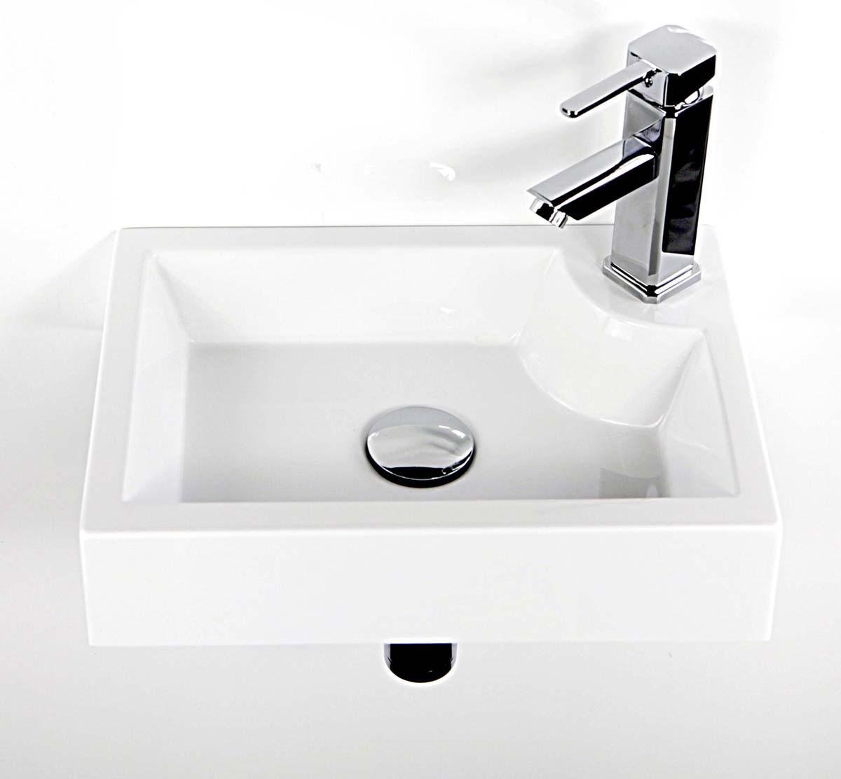 Toiletwastafel WIT RECHTS Fontein 40 x 20 x 10 cm – WIT Marmer Composiet  Fonteintje... | bol.com