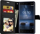 Nokia 6.1 2018 portemonnee hoesje - Zwart
