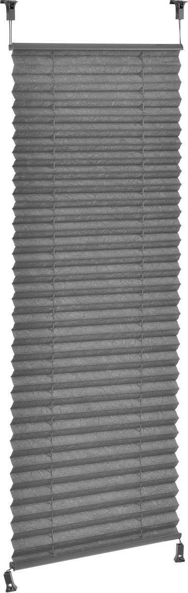 Vouwgordijn/Plisse Rolgordijn-40x125cm-grijs-zonder boren
