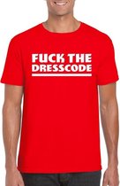 Fuck the dresscode heren shirt rood - Heren feest t-shirts XL