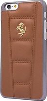 Ferrari Camel Brown Hardcase hoesje voor iPhone 6/6s - Echt Leer