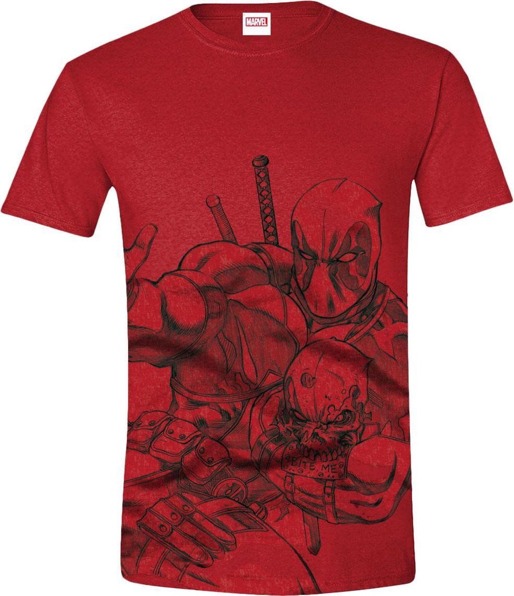 Deadpool Sketch T-shirt rood Katoen -