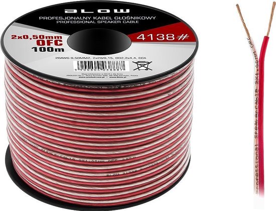 Goobay 67728 luidsprekerkabel met ladder 2 x 0,75 mm², 10 meter, rood/zwart