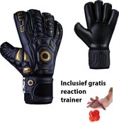 Elite - Black Real - Keepershandschoenen - inclusief Reaction trainer & Elite Andalucia sleutelhanger - maat 9 - voetbal keepershandschoenen - keepershandschoen - Goalkeeper handschoen