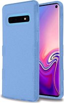 Samsung Galaxy S10 Hoesje - Glitter Back Cover - Blauw