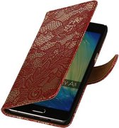 Mobieletelefoonhoesje.nl - Samsung Galaxy A5 Hoesje Bloem Bookstyle Rood