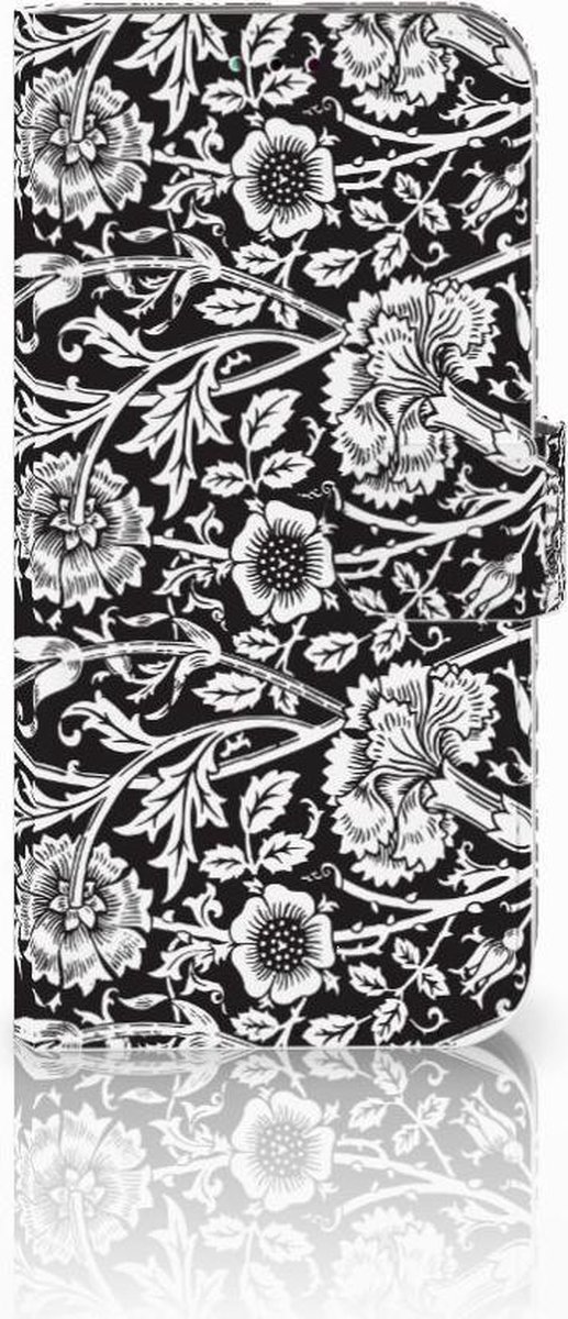 Samsung Galaxy A40 Hoesje Black Flowers