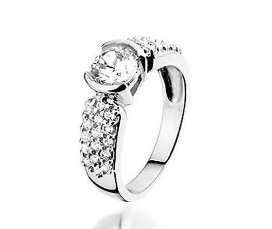 Montebello Ring Lolly - Femme - Argent 925 Rhodié - Zircon - Taille 56-17,8 mm