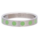 iXXXi Vulring 4mm Round green Zilverkleurig - maat 17