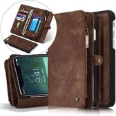 CASEME Apple iPhone X Vintage Portemonnee Hoesje - Bruin
