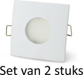 Dimbare LED 4W badkamer inbouwspot | Wit vierkant | Extra warm wit | Set van 2 stuks Met Philips LED lamp