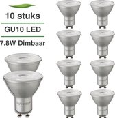 GU10 LED lamp - 10-pack - 10-pack - 8W - Dimbaar - 3000K warm wit