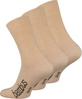 Bamboe sokken - 3 paar - beige - normale schachtlengte - maat 39/42