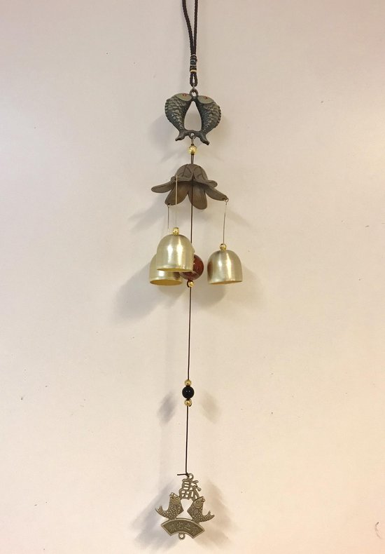 Carillon éolien Feng shui Pêche pagode - carillon éolien - avec 3  clochettes en cuivre