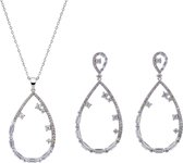 Orphelia SET-7423 - Juwelenset Pear shape: Ketting + Oorbellen - 925 Zilver - Zirkonia - 42 cm