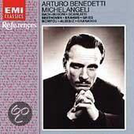 Albumhoes met portret van Arturo Benedetti Michelangeli. Tekst: EMI CLASSICS References.