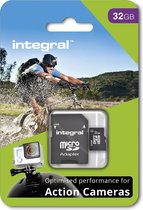 Integral Micro SDHC Geheugenkaart voor Action Cam 32GB  + SD Adapter Set