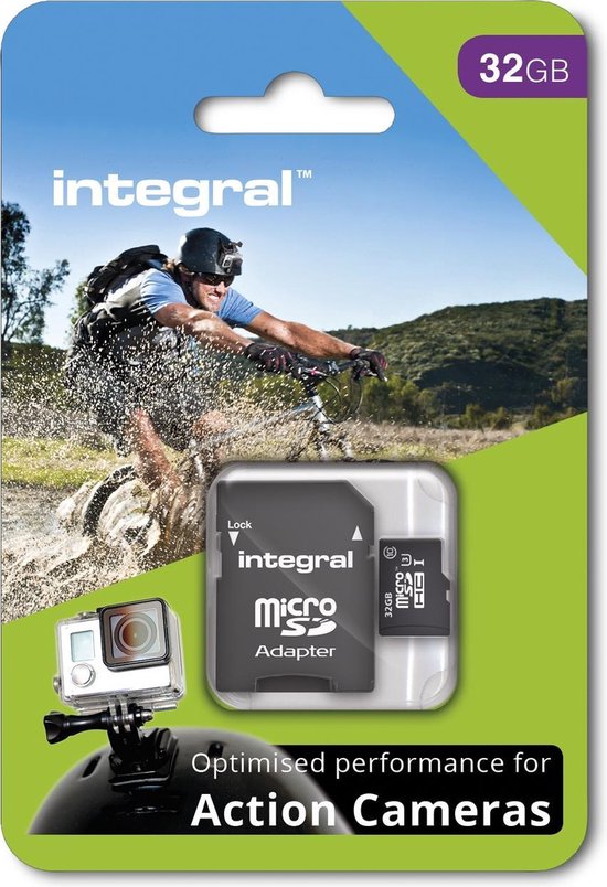 Numeriek Absoluut Officier Integral Micro SDHC Geheugenkaart voor Action Cam 32GB + SD Adapter Set |  bol.com