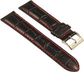 Croco Zwart Horlogeband - 22mm -  Quick Release