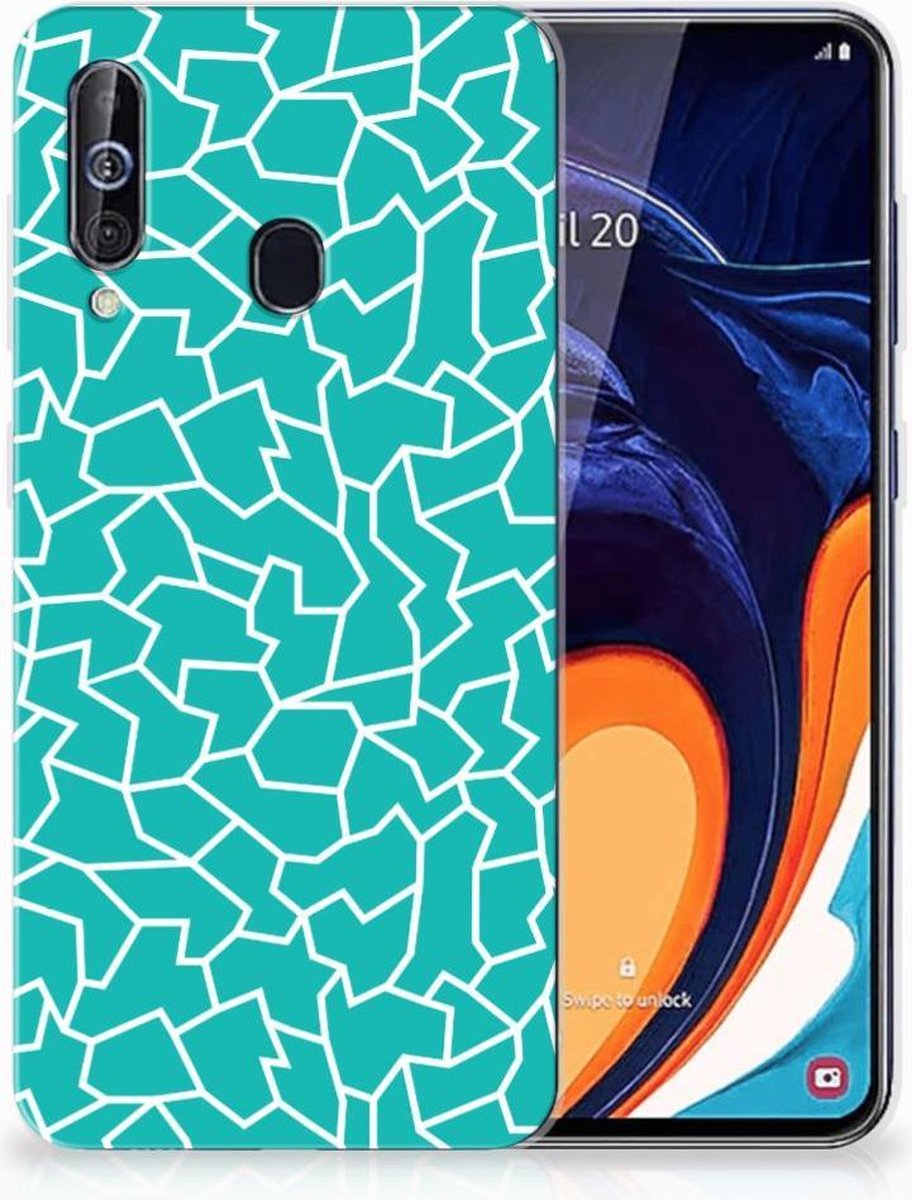 Samsung Galaxy A60 Hoesje maken Cracks Blue