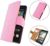 TCC Luxe Hoesje Huawei Ascend W2 Book Case Flip Cover - Roze