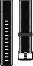 Fitbit Versa (Lite) geweven bandje - Zwart/Grijs - Small