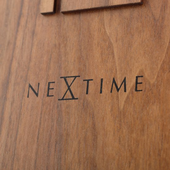 Wandklok NeXtime dia. 53 x 3 cm, hout, bruin, 'Wood Wood Big' NE-3095BR - NeXtime