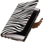 Zebra booktype wallet cover hoesje voor Huawei Ascend G525