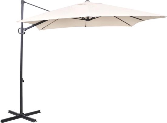 Geniet grijs Caius viadaXL Parasol kantelbaar 2,5x2,5 m vierkant aluminium zandwit | bol.com