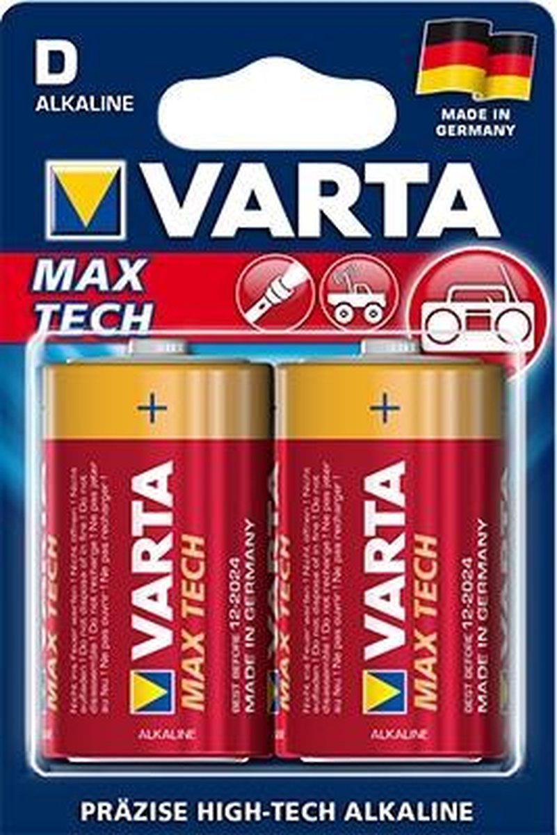 D batterij (mono) Varta Longlife Max Power LR20 Alkaline 1.5 V 16500 mAh 2 stuk(s)
