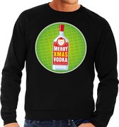 Foute kersttrui / sweater Merry Chrismas Vodka zwart voor heren - Kersttrui voor wodka liefhebber M (50)