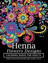 Henna Flowers Designs Coloring Books for Adults