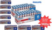 Philips Power Pack - NRG Alkaline AA AAA - 360 Stuks (120x AAA + 240x AA)