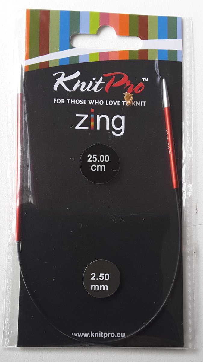 KnitPro Zing rondbreinaalden 25cm 2.50mm. - KnitPro