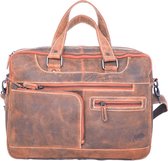 Laptoptas - Messenger Bag - 15.6 inch - Buffelleer - Leer - Cognac - Arrigo