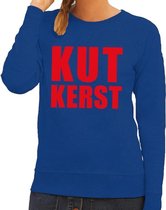 Foute kersttrui / sweater Kutkerst blauw voor dames - Kersttruien 2XL (44)