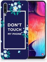 TPU Hoesje Geschikt voor Samsung Galaxy A50 Flowers Blue DTMP