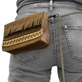 B.O.Y ® - Heuptasje - Festivaltasje - Clutch– Uitgaanstasje - Western – Cognac -Echt Leer