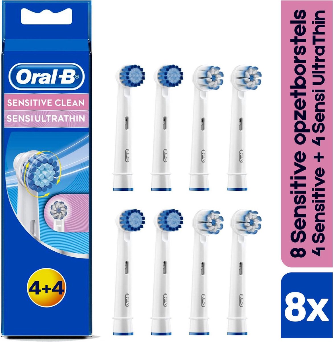 Oral B Sensitive opzetborstels | 8 opzetborstels | 4x Ultra Thin / 4 Sensitive... | bol.com