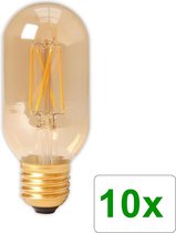 10 Stuks - E27 4W 240V Calex LED volglas gloeidraad buis type lamp 320lm T45L goud 2100K dimbaar