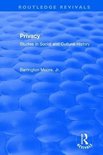 Routledge Revivals- Privacy: Studies in Social and Cultural History