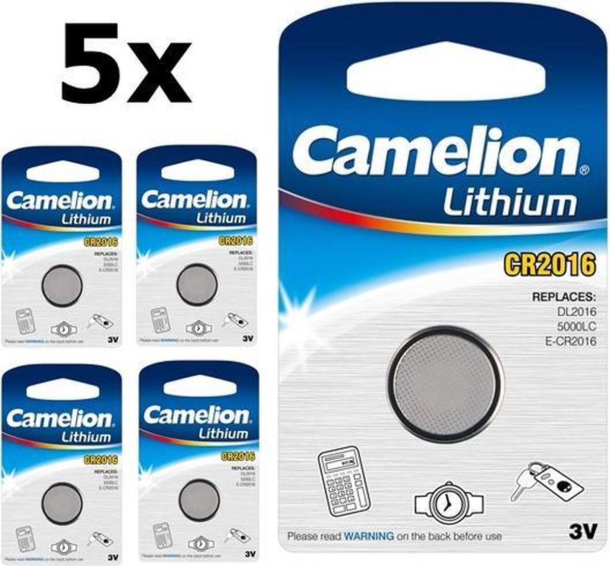 5 pièces - Camelion CR2016 Professional Electronics 3V 90mAh pile