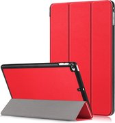 Hoes Geschikt voor iPad Mini 5 Hoes Book Case Hoesje Luxe Trifold Cover - Hoesje Geschikt voor iPad Mini 5 Hoesje Bookcase - Rood