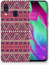 Samsung A40 TPU Siliconen Hoesje Aztec Purple
