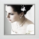 Deknudt Frames fotolijst S861K1 - wit met zilverbies - foto 50x70 cm