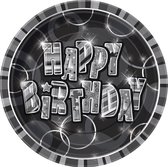 8 verjaardag bordjes Happy Birthday - Feestdecoratievoorwerp