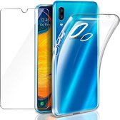 Samsung Galaxy A30 Silicone Transparant Hoesje Doorzichtig + Gratis Glas ScreenProtector