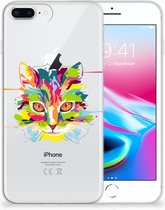 Siliconen Bumper Hoesje iPhone 7 Plus | 8 Plus Cat Color
