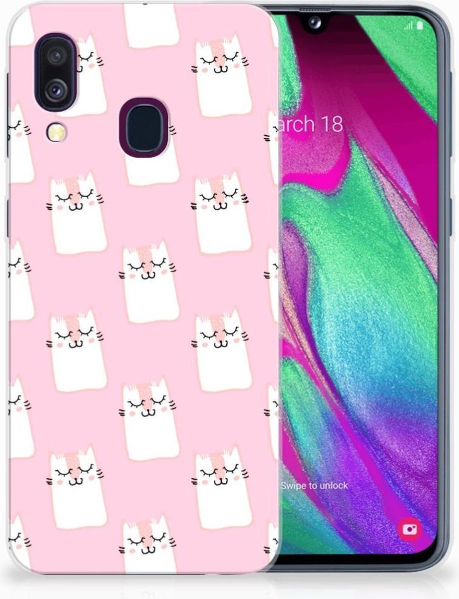 Samsung Galaxy A40 TPU Hoesje Sleeping Cats