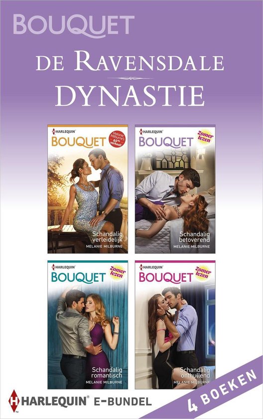 De Ravensdale Dynastie, 4-in-1 e-bundel met 'Schandalig verleidelijk', 'Schandalig betoverend', 'Schandalig romantisch' en 'Schandalig onthullend'.